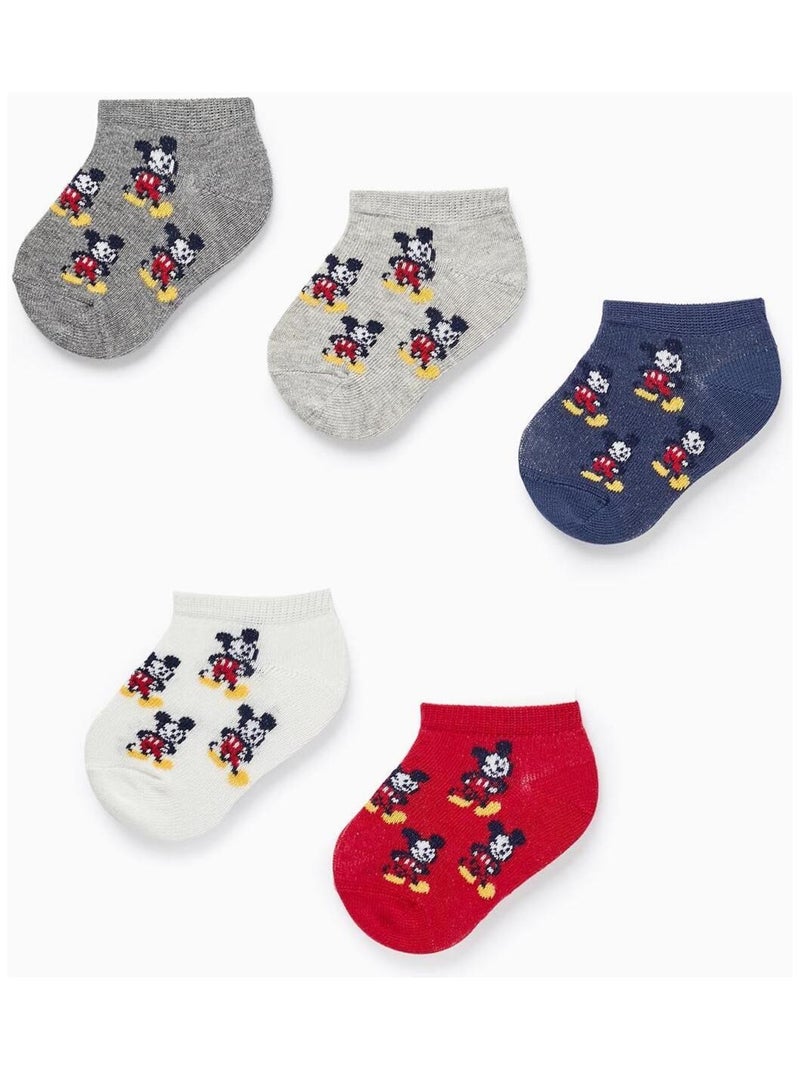 Pack 5 Paires de Chaussettes Courtes pour Bébé Garçon 'Mickey'   MICKEY Multicolore - Kiabi