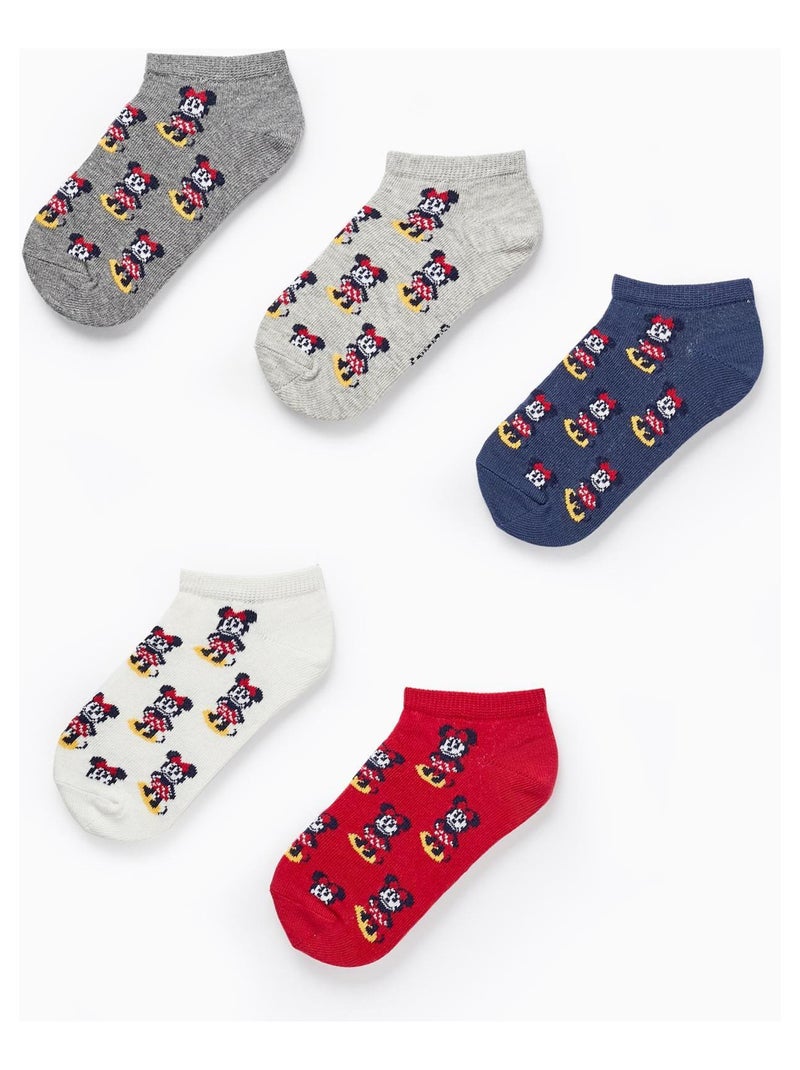 Pack 5 Paires de Chaussettes Courtes pour Fille 'Minnie'   MINNIE Multicolore - Kiabi