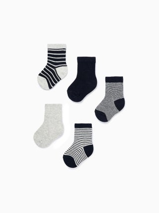 Pack 5 Paires de Chaussettes Unies/Rayées