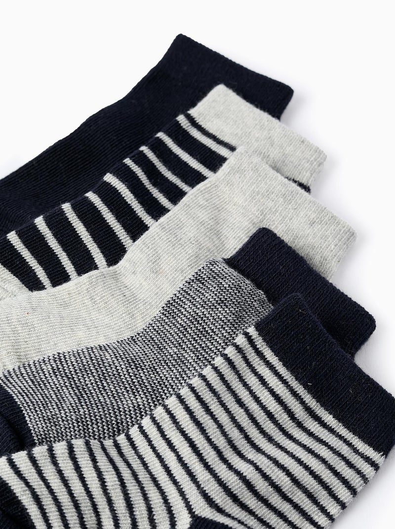 Pack 5 Paires de Chaussettes Unies/Rayées Multicolore - Kiabi