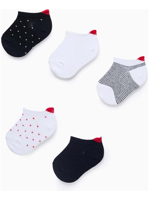 Pack 5 Paires de Socquettes avec Cœur - Kiabi