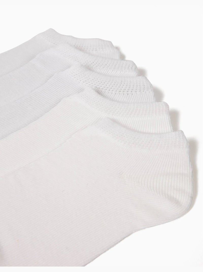 Pack 5 Paires de Socquettes Unies Blanc - Kiabi