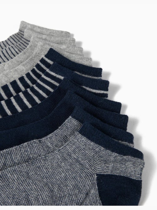 Pack 5 Paires de Socquettes Unies/Rayées - Kiabi