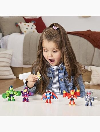 Pack 6 figurines iron man avengers en armure, marvel iron man and his awesome friends, dès 3 ans