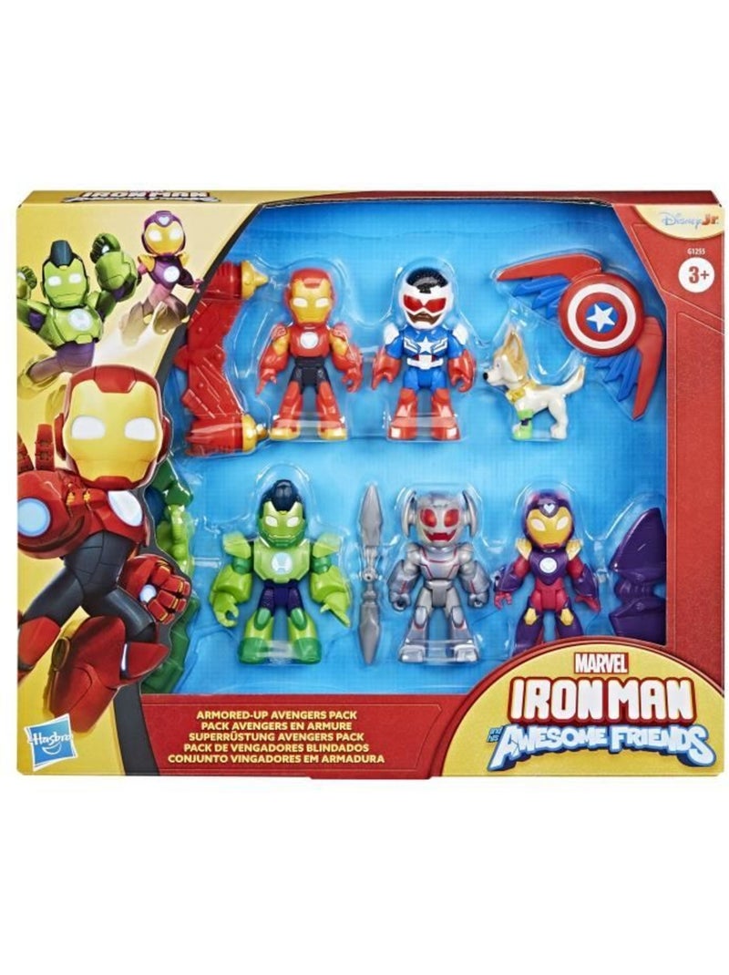 Pack 6 figurines iron man avengers en armure, marvel iron man and his awesome friends, dès 3 ans Rouge - Kiabi