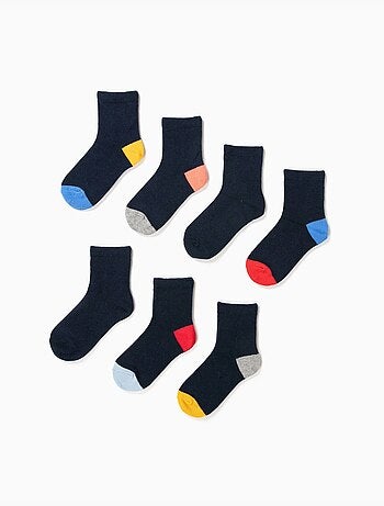 Pack 7 Paires de Chaussettes avec Détails Colorés