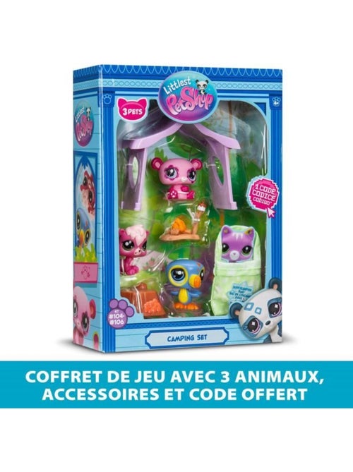 Pack à thème 3 pets - bandai - littlest pet shop camping - animaux et accessoires - Kiabi