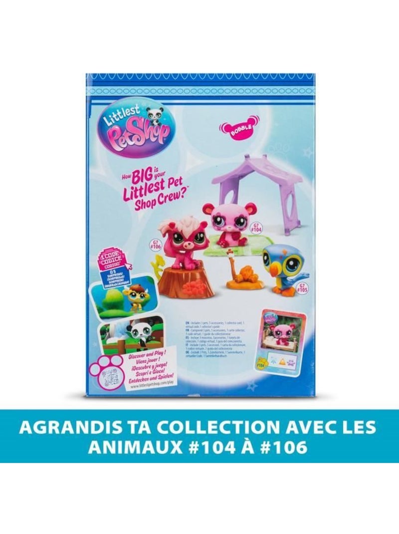 Pack à thème 3 pets - bandai - littlest pet shop camping - animaux et accessoires Rose - Kiabi