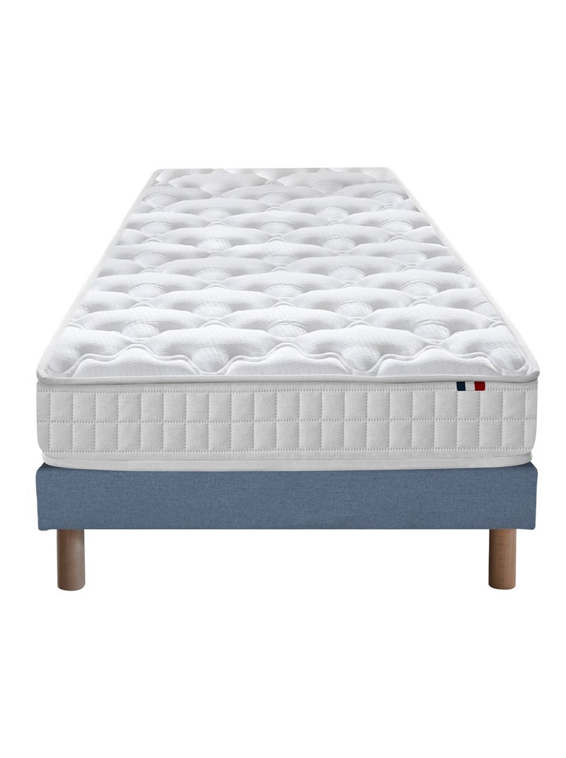 Pack ASTRE Ensemble Matelas Ressorts + Sommier + Couette + Oreillers - 140 x 190 cm Blanc - Kiabi
