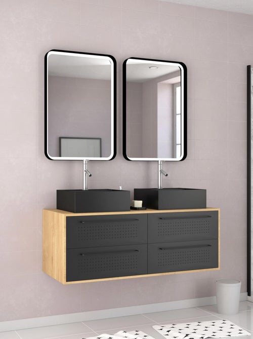 Pack avec meubles de salle de bains avec 2 vasques et 2 miroirs - Kiabi
