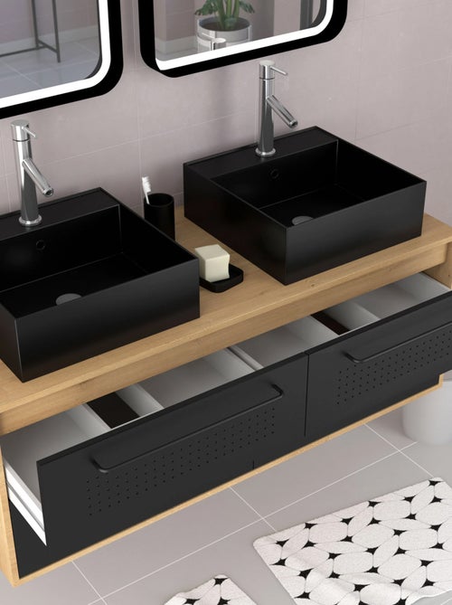 Pack avec meubles de salle de bains avec 2 vasques et 2 miroirs - Kiabi
