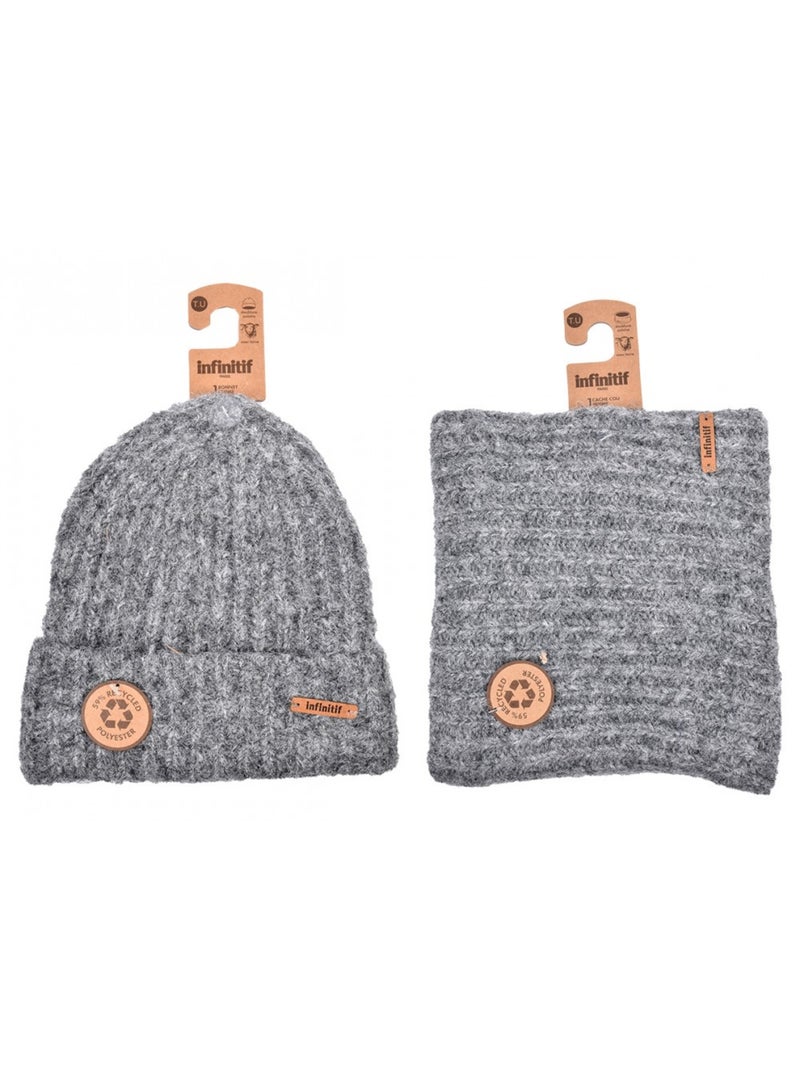 Pack Bonnet Tour de Cou INFINITIF Gris - Kiabi