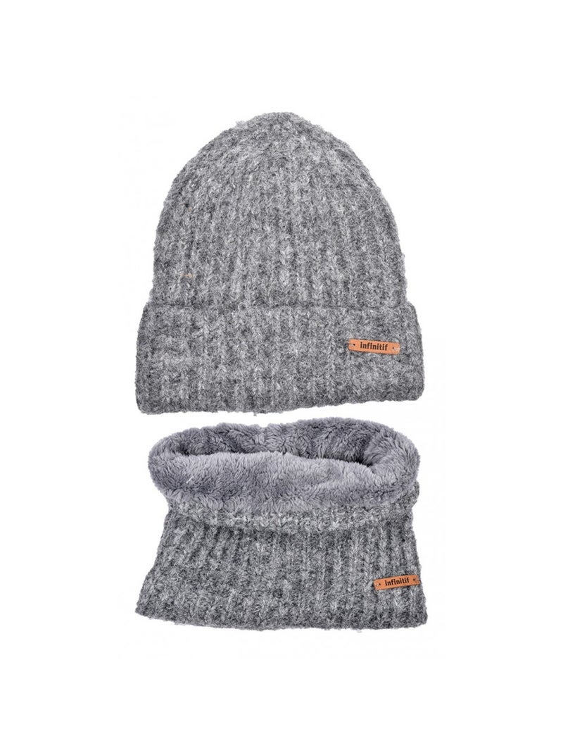Pack Bonnet Tour de Cou INFINITIF Gris - Kiabi