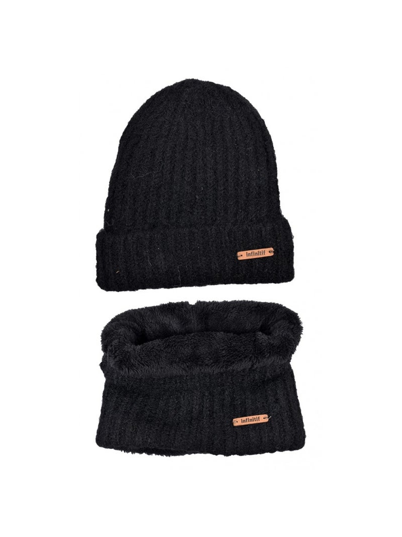 Pack Bonnet Tour de Cou INFINITIF Noir - Kiabi