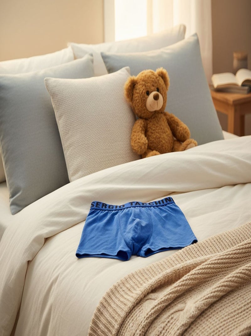 Pack Boxer Enfant SERGIO TACCHINI (Lot de 4) Bleu Gris Noir - Kiabi