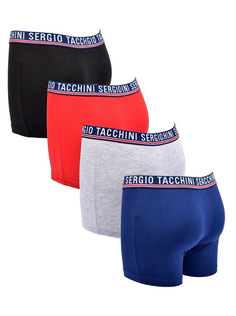 Pack Boxer Enfant SERGIO TACCHINI (Lot de 4) Noir Rouge Gris - Kiabi
