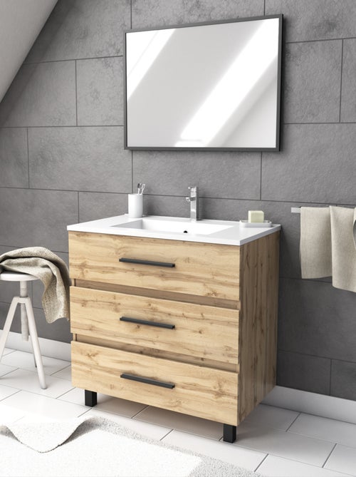 Pack caisson à tiroirs avec vasque et miroir - Kiabi Pack caisson à tiroirs avec vasque et miroir - Kiabi