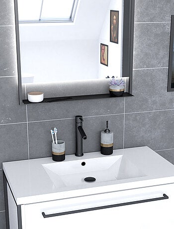 Pack caisson vasque et miroir à led