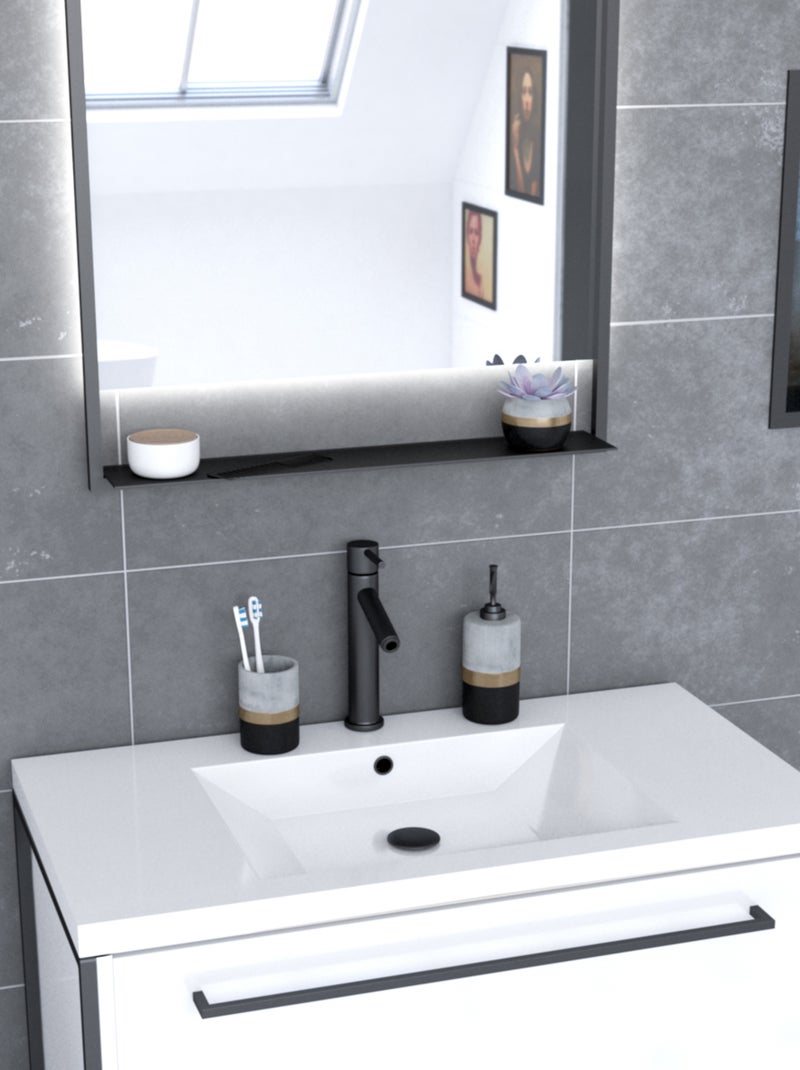 Pack caisson vasque et miroir à led Blanc - Kiabi