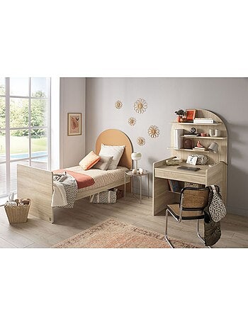 Pack chambre bébé évolutif – Lit 120x60 transformable en 90x190 + commode à langer évolutive en bure