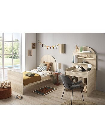 Pack chambre bébé évolutif – Lit 120x60 transformable en 90x190 + commode à langer évolutive en bure