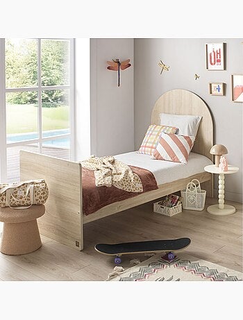 Pack chambre bébé évolutif – Lit 120x60 transformable en 90x190 + commode à langer évolutive en bure