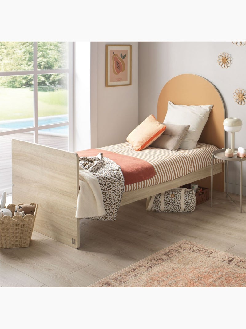 Pack chambre bébé évolutif – lit bébé 120x60 transformable en 90x190 + commode à langer évolutive en Marron caramel - Kiabi