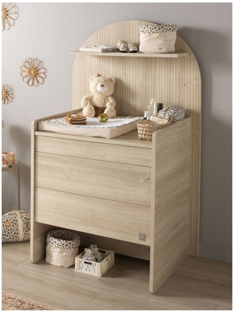 Pack chambre bébé évolutif – lit bébé 120x60 transformable en 90x190 + commode à langer évolutive en Marron caramel - Kiabi
