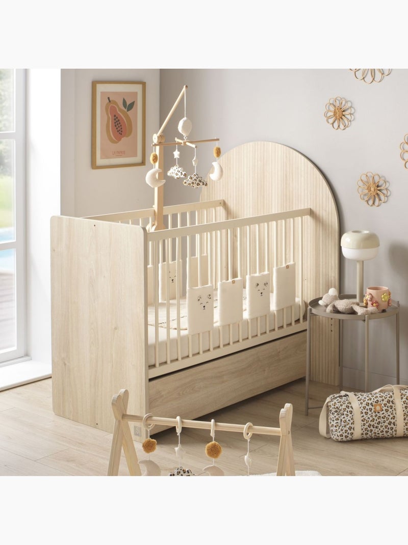 Pack chambre bébé évolutif – lit bébé 120x60 transformable en 90x190 + commode à langer évolutive en Marron - Kiabi