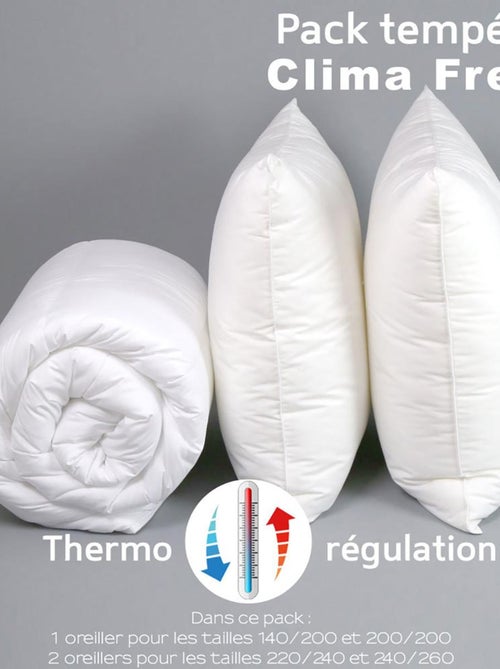 Pack Clima Fresh Thermorégulation couette TEMPEREE+oreiller - DODO - Kiabi Pack Clima Fresh Thermorégulation couette TEMPEREE+oreiller - DODO - Kiabi
