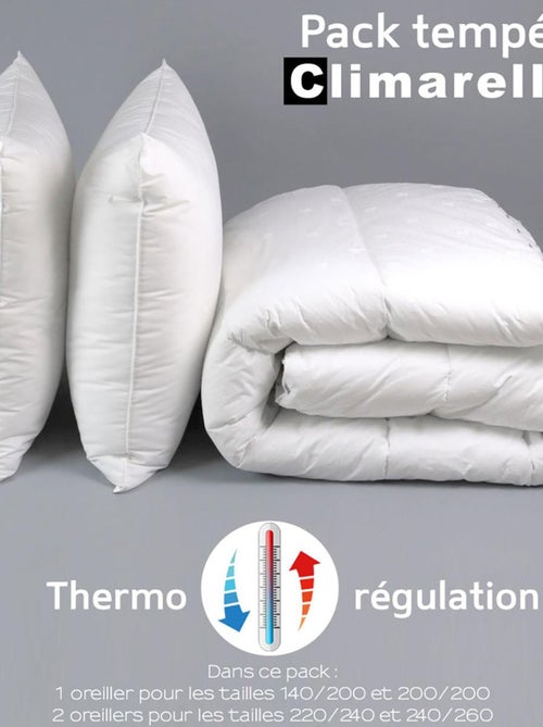 Pack Climarelle® Thermorégulation couette TEMPEREE+oreiller - DODO - Kiabi