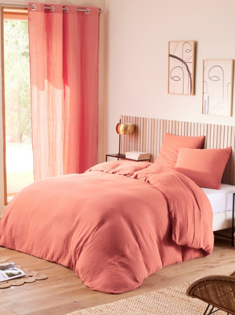 Pack Complet 4 pièces en Gaze de Coton Rose - Kiabi