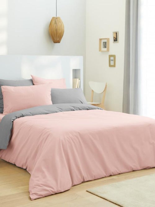 Pack Complet 6 Pièces Rose/gris Housse De Couette Pour Lit 160 X 200 Cm 100% Coton / 57 Fils/cm² - Kiabi