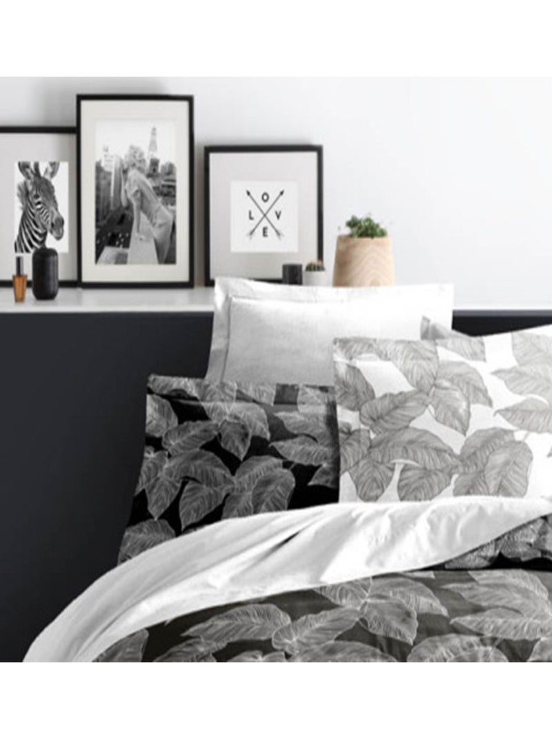 Pack complet Amazonie housse de couette pour lit 140 x 190 cm 100% coton / 57 fils/cm² Noir - Kiabi