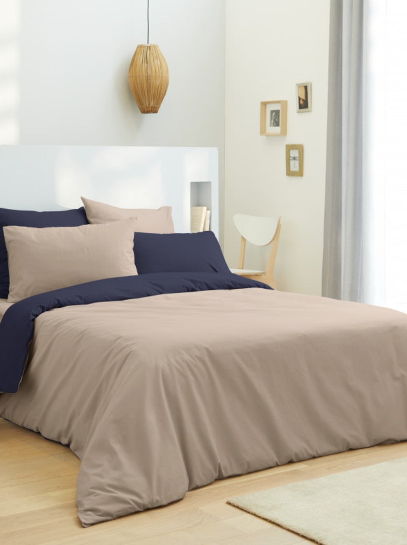 Pack complet Housse de couette - Coton Pur - 100 % Coton 57 Fils/cm² Beige chiné - Kiabi
