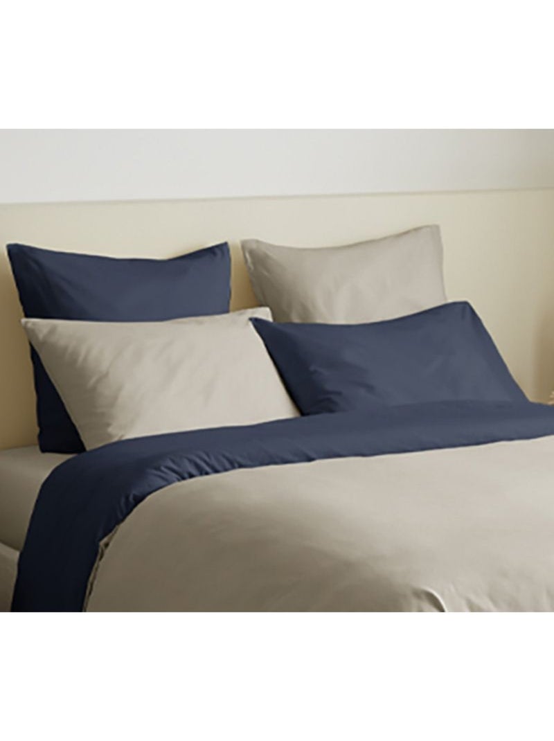 Pack complet Housse de couette - Coton Pur - 100 % Coton 57 Fils/cm² Beige chiné - Kiabi
