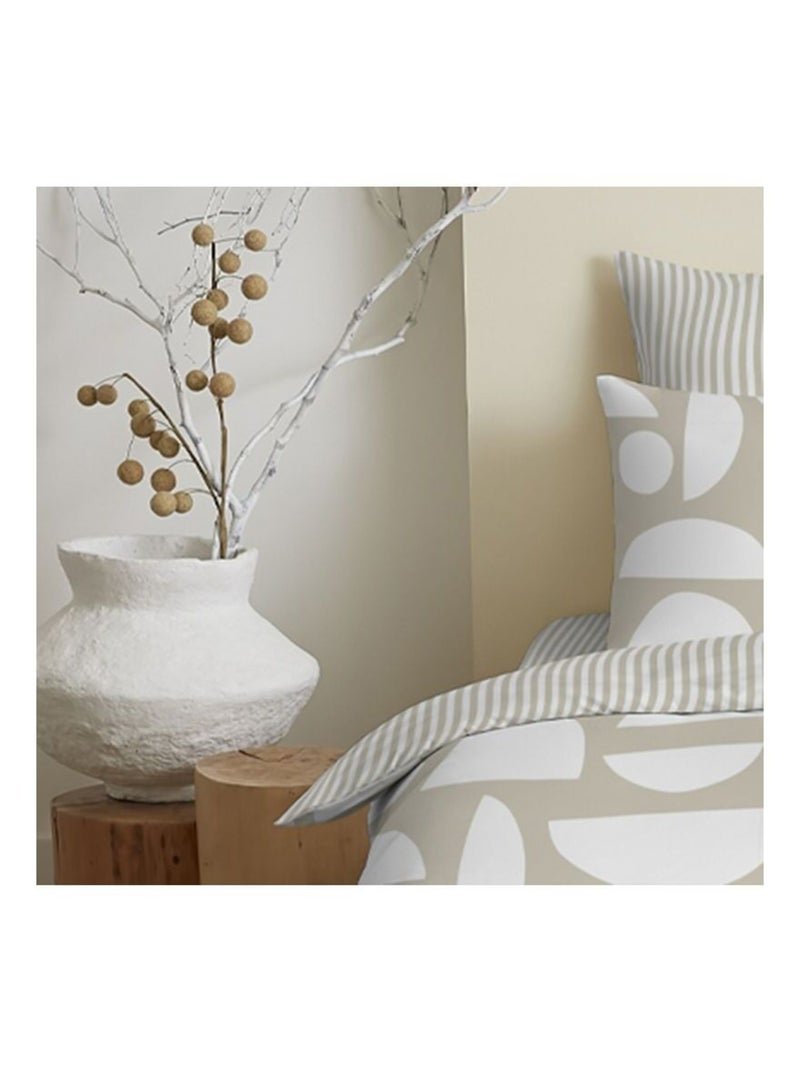 Pack complet Housse de couette - Coton Pur - 100 % Coton 57 Fils/cm² Beige coquille - Kiabi