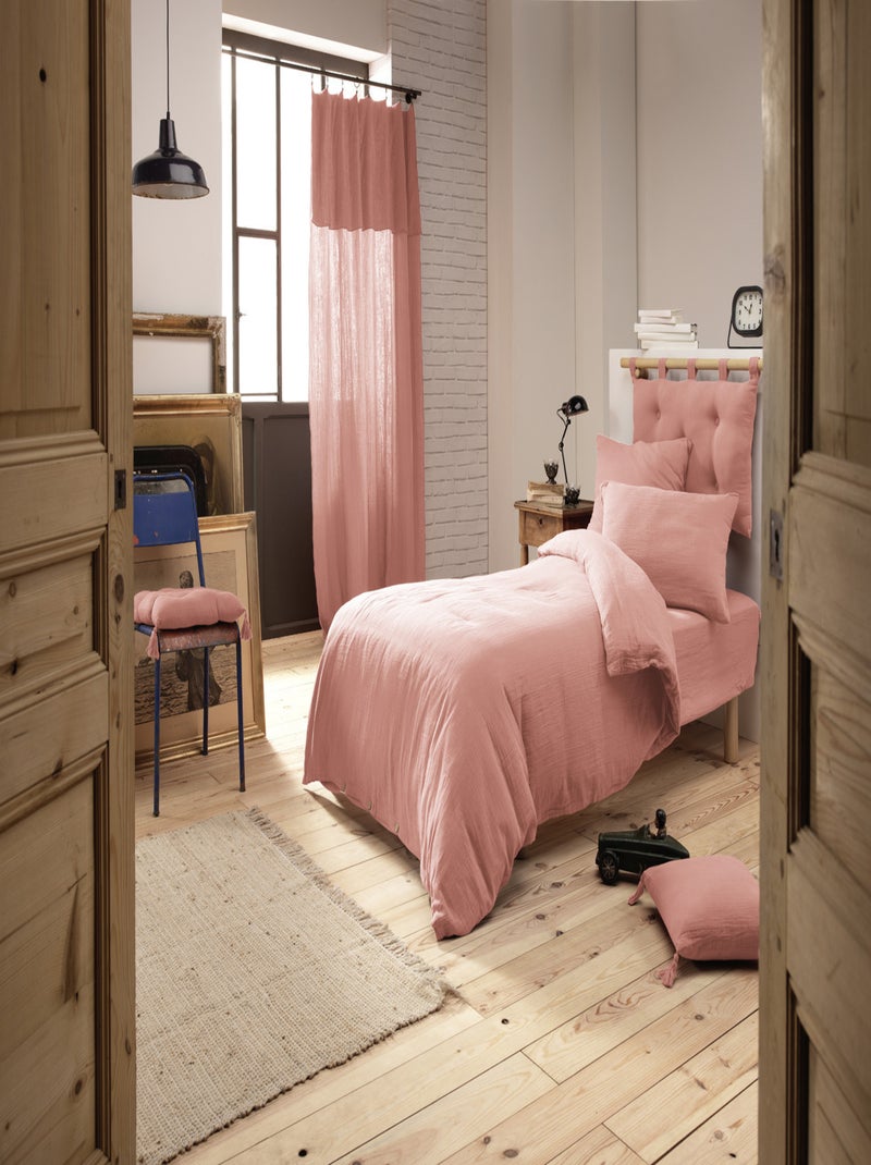 Pack complet Housse de couette - L'effet papillon - 100% gaze de coton 125 gr/m² Peche - Kiabi