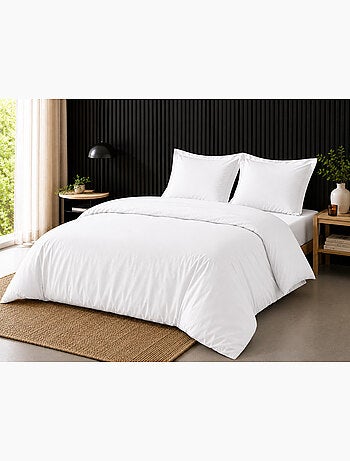 Pack complet housse de couette percale 78 fils pour lit 140 x 190 cm