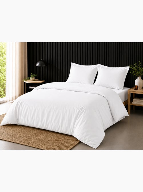 Pack complet housse de couette percale 78 fils pour lit 140 x 190 cm - Kiabi