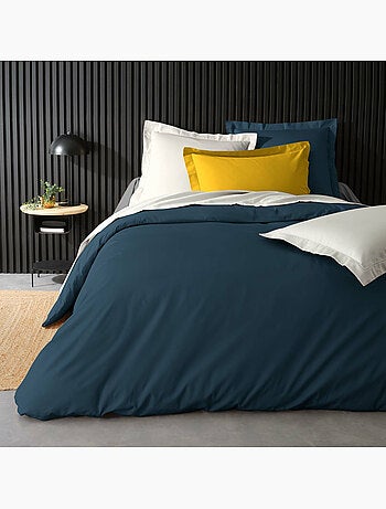 Pack complet housse de couette percale 78 fils pour lit 140 x 190 cm