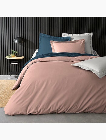 Pack complet housse de couette percale 78 fils pour lit 140 x 190 cm