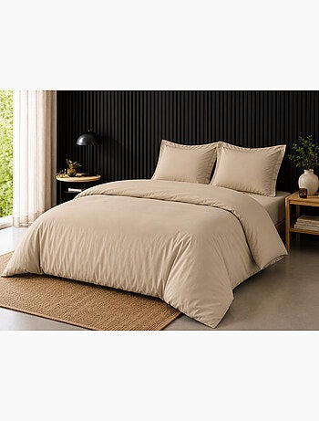 Pack complet housse de couette percale 78 fils pour lit 140 x 190 cm