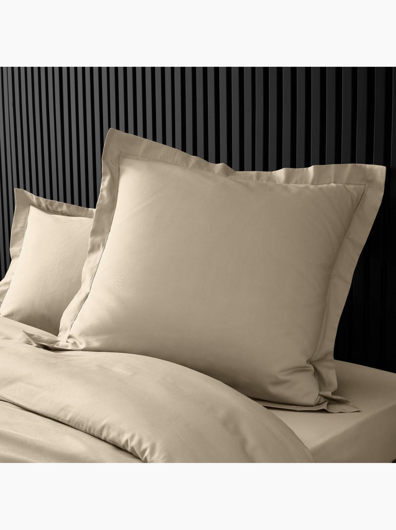 Pack complet housse de couette percale 78 fils pour lit 140 x 190 cm Sable - Kiabi