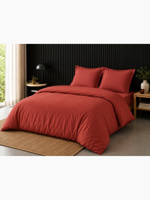 Pack complet housse de couette percale 78 fils pour lit 140 x 190 cm - Kiabi