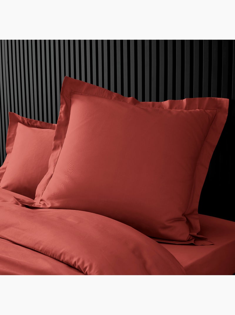 Pack complet housse de couette percale 78 fils pour lit 140 x 190 cm Terracotta - Kiabi