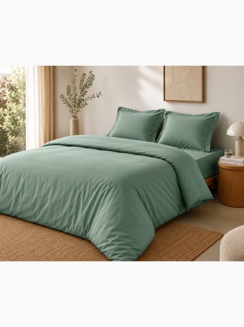 Pack complet housse de couette percale 78 fils pour lit 140 x 190 cm - Kiabi