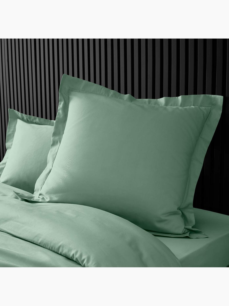 Pack complet housse de couette percale 78 fils pour lit 140 x 190 cm Vert tilleul - Kiabi