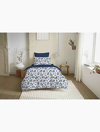Pack complet housse de couette réversible – Drap housse – 100% coton