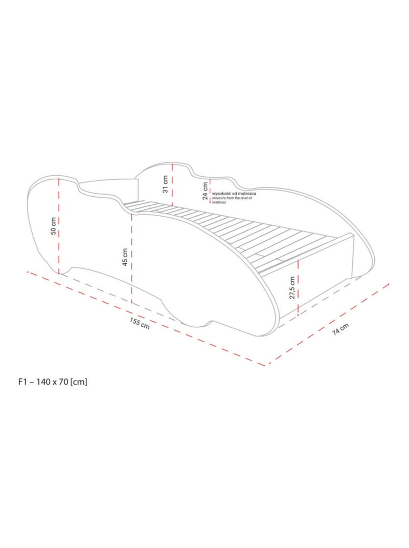 Pack complet Lit enfant Voiture Formule 1 motif Twist Orange - Kiabi
